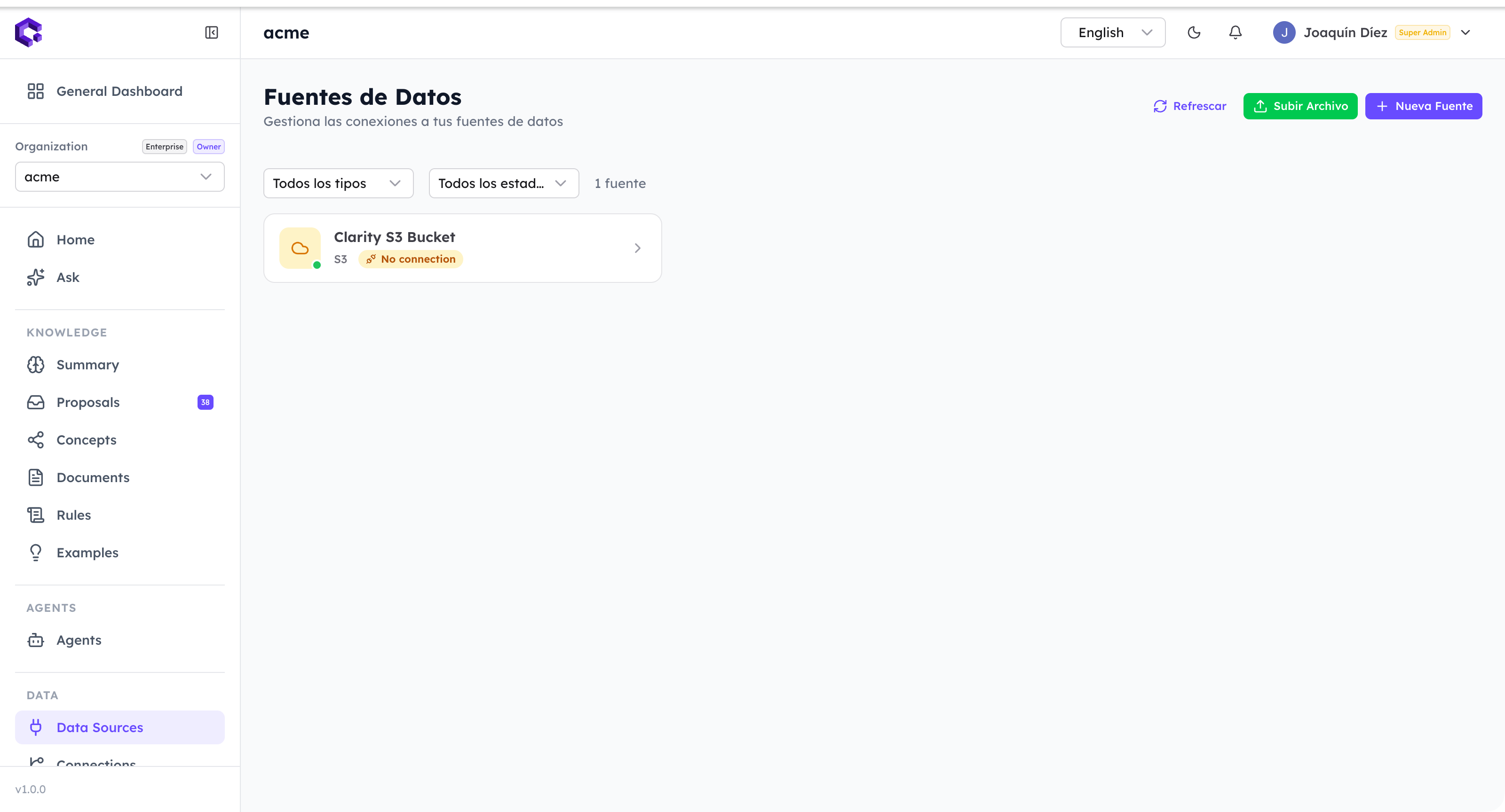 Connected data sources